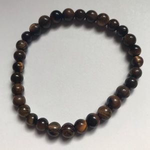 Natural Gemstone Tiger Eye Stretch Stacking Bracelet